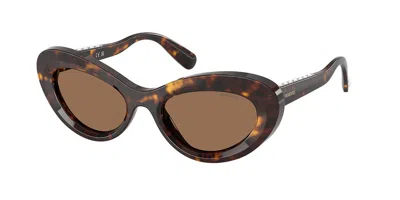 Swarovski Sk6061u 100273 Women's Sunglasses Tortoiseshell Size 51 In Brown