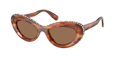 Swarovski Sk6061u 109173 Women's Sunglasses Tortoiseshell Size 51 In Brown