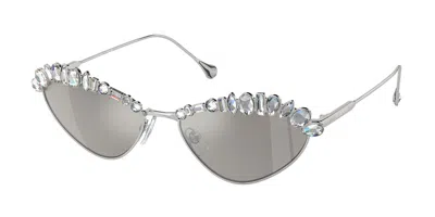 Swarovski Sk7009 40016g Women's Sunglasses Silver Size 55 In Purple