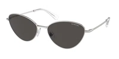 Swarovski Sk7014 400187 Women's Sunglasses Silver Size 58 In Gray