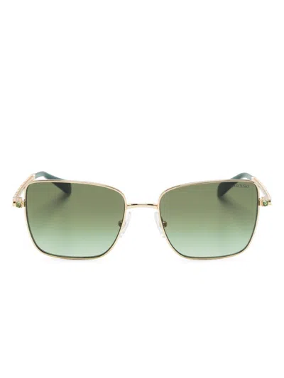 Swarovski Sk7015 Rectange-frame Sunglasses In 金色