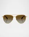 Swarovski 59mm Crystal Embellished Gradient Polarized Pilot Sunglasses In Gold