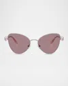 Swarovski Sk7034 Butterfly Sunglasses In Silver