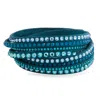 Swarovski Slake Teal 2 In 1 Suede Wrap Bracelet 5043496-m- Medium In Multi