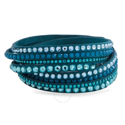 Swarovski Slake Teal 2 In 1 Suede Wrap Bracelet 5043496-m- Medium In Multi-color