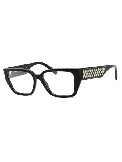 Swarovski Sleek Rectangular Eyeglasses In Black