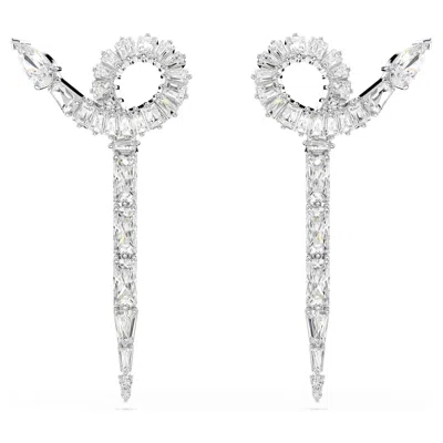 Swarovski Snake Drop Earrings In 白色