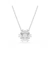 Swarovski Snowflake White Rhodium Plated Idyllia Pendant Necklaces In Silver