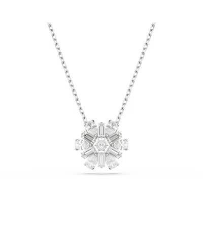 SWAROVSKI SNOWFLAKE WHITE RHODIUM PLATED IDYLLIA PENDANT NECKLACES