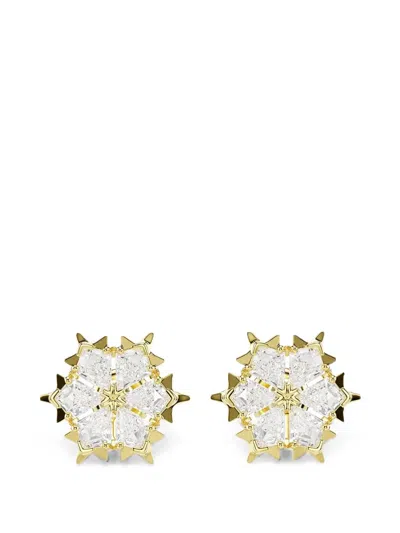 Swarovski Snowflake-motif Stud Earrings In Gold
