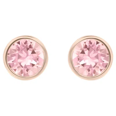 Swarovski Solitaire Stud Earrings In Pink