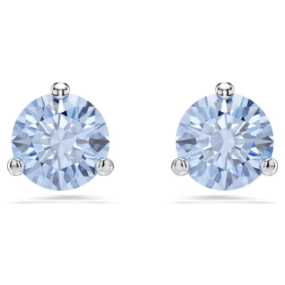 Swarovski Solitaire Stud Earrings In Blue