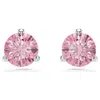 Swarovski Solitaire Stud Earrings In Pink