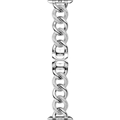 Swarovski Sparkling Chain 20mm Apple Watch® Bracelet Watchband In Silver