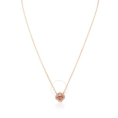 Swarovski Sparkling Dance Clover Necklace In Pink/rose Gold Tone/gold Tone