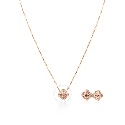 Swarovski Sparkling Dance Clover Set In Pink/rose Gold Tone/gold Tone