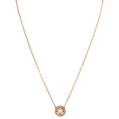Swarovski Sparkling Dance Round Necklace In Rose Gold