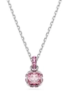 Swarovski Square Cut Birthstone Crystal Pendant Necklace In Metallic