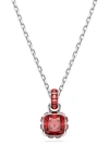 Swarovski Birthstone Pendant Jul Pendant Rhodium Shiny Red In Metallic