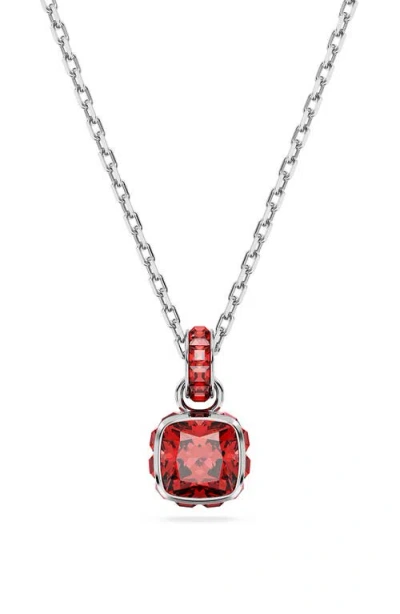 SWAROVSKI SWAROVSKI SQUARE CUT BIRTHSTONE CRYSTAL PENDANT NECKLACE