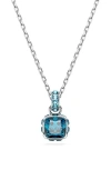 Swarovski Square Cut Birthstone Crystal Pendant Necklace In Metallic