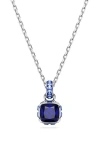 Swarovski Square Cut Birthstone Crystal Pendant Necklace In Metallic