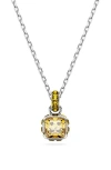 Swarovski Square Cut Birthstone Crystal Pendant Necklace In Metallic