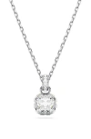 Swarovski Square Cut Birthstone Crystal Pendant Necklace In Metallic