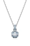 Swarovski Square Cut Birthstone Crystal Pendant Necklace In Metallic