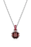 Swarovski Birthstone Pendant Jan Pendant Rhodium Shiny Red In Metallic