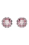 Swarovski Square Cut Birthstone Crystal Stud Earrings In Metallic