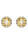 Swarovski Square Cut Birthstone Crystal Stud Earrings In Yellow