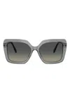 Swarovski Square-frame Crystal-embellished Sunglasses In Gray