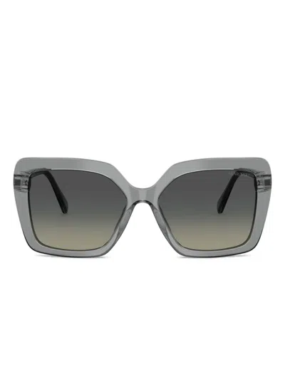 Swarovski Square-frame Crystal-embellished Sunglasses In Gray