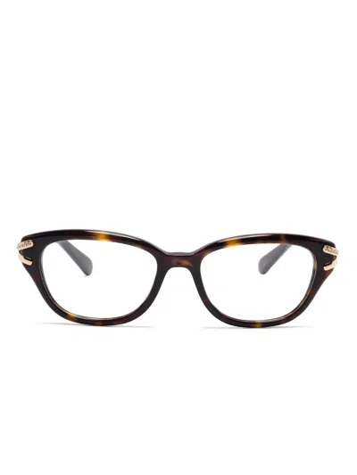 Swarovski Square-frame Glasses In Brown