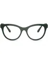 Shop Swarovski Square Frame Sculpted Arm Glasses In Green