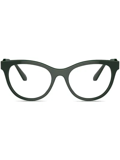 Swarovski Square Frame Sculpted Arm Glasses In Green