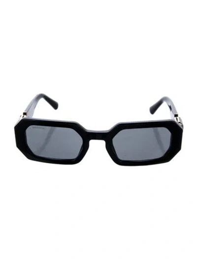 Pre-owned Swarovski Square Tinted Sunglasses In Black