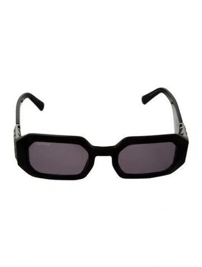 Pre-owned Swarovski Square Tinted Sunglasses In Black