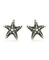 SWAROVSKI STARFISH, SMALL, BLUE, GOLD-TONE IDYLLIA STUD EARRINGS