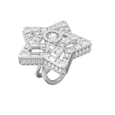 Swarovski Stella Ladies Cocktail Ring In Metallic