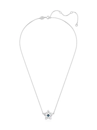 Swarovski Silver And Crystal Stella Pendant Necklace In Metallic