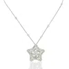 Swarovski Stella White Rhodium Plated Mixed Cuts Stella Pendant Necklace In White