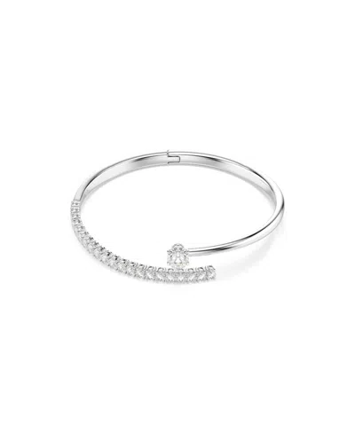 Swarovski Sterling Silver-plated White Crystals Bracelet In Metallic