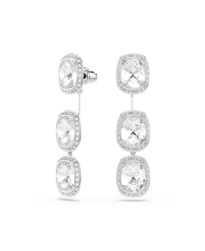 Swarovski Sterling Silver-plated White Crystals Earrings In Metallic