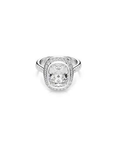 Swarovski Una Angelic Cushion-cut Crystal-embellished Ring In Silver