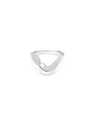 Swarovski Sterling Silver-plated White Crystals Ring