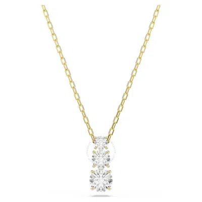 Swarovski Stilla Attract Gold-tone Plated Pendant Necklace In White