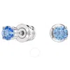 Swarovski Stilla Attract Rhodium Plated Stud Earrings In Brown