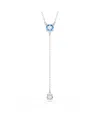 Swarovski Stilla Attract Rhodium Plated Y Necklace In Blue